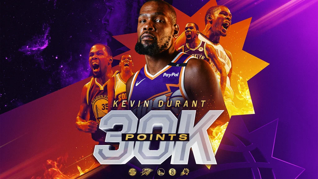 Kevin Durant ghi được 30,000 điểm